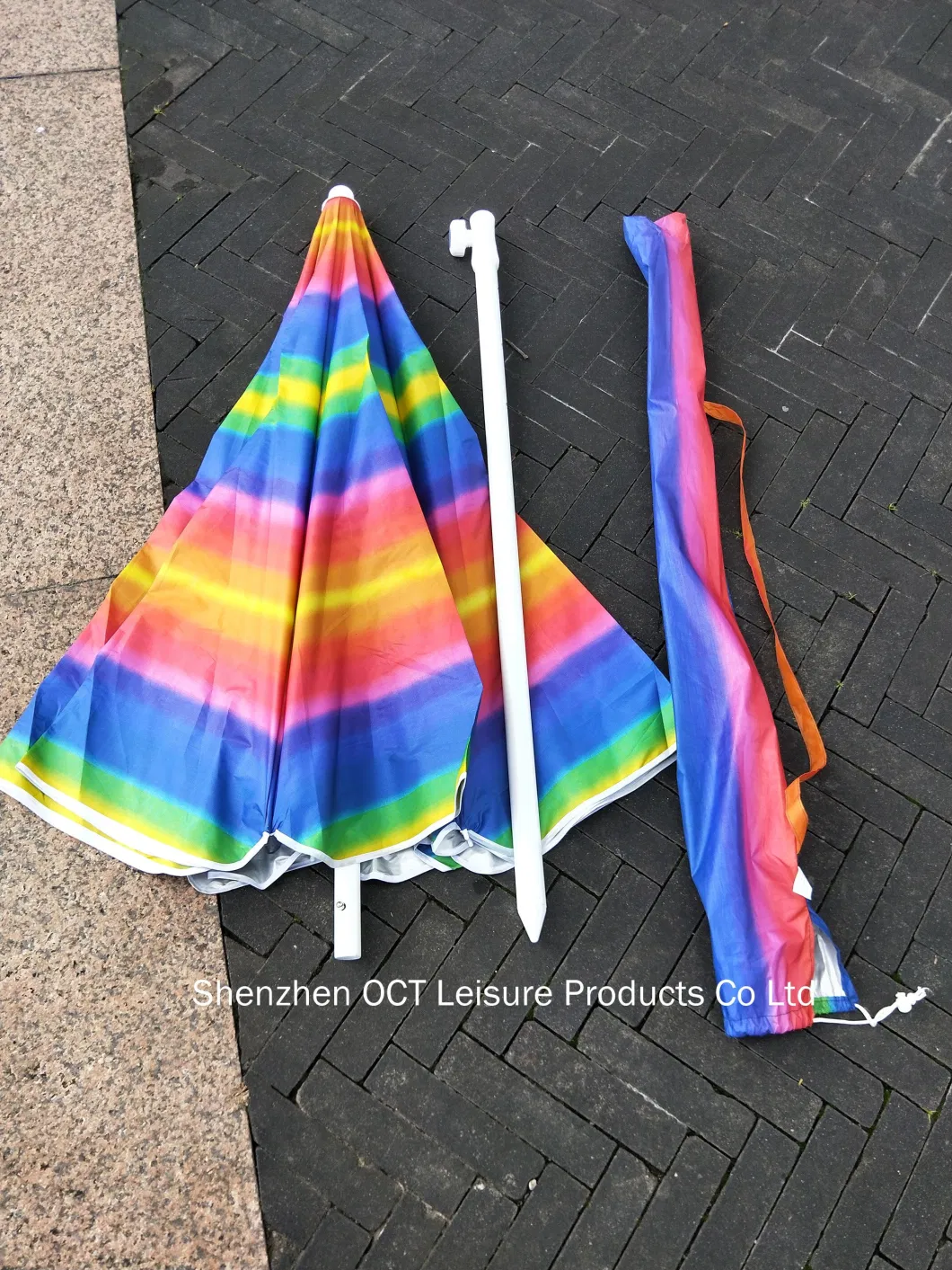 UV Protection Rainbow Beach Umbrella with Affordable Price (OCT-BU19008)