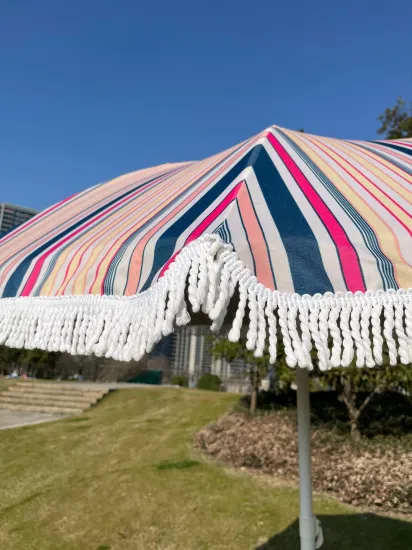 Parasol de plage multicolore à pampilles de 180 cm