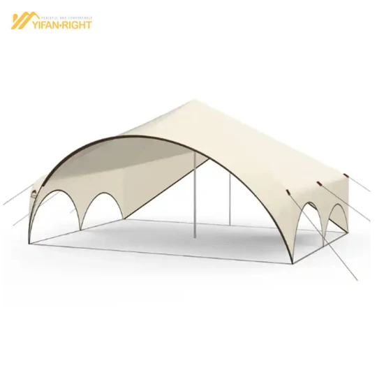 Tente de camping en tissu imperméable de dernière conception avec abri solaire intérieur pour 6 personnes